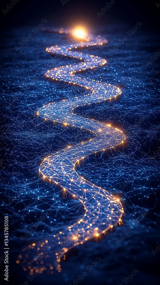 Obraz premium Luminous Path for Cityscape, Future.