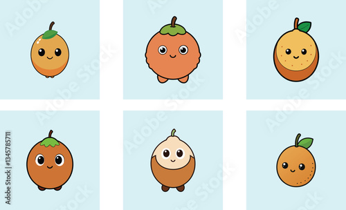 Cute longan cartoon vector