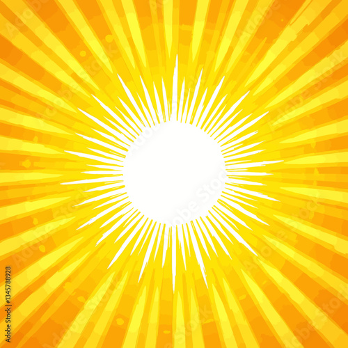 Yellow and Orange Sunburst Pattern with White Center