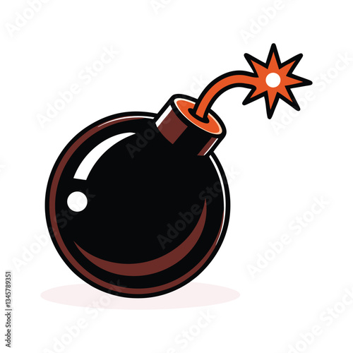 Bomb with Lit Fuse Vector Design.