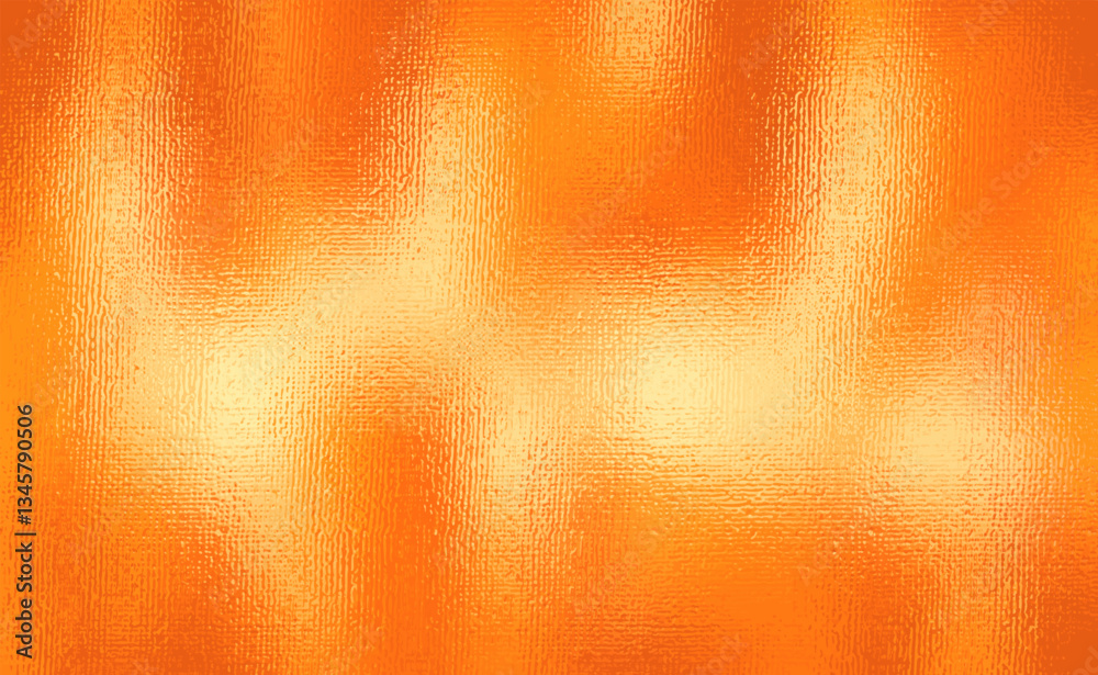 Vector orange foil texture background. Abstract gradient bright and shiny light reflection rough texture surface. Vector illustration for background, backdrop, wallpaper, print and design artwork.