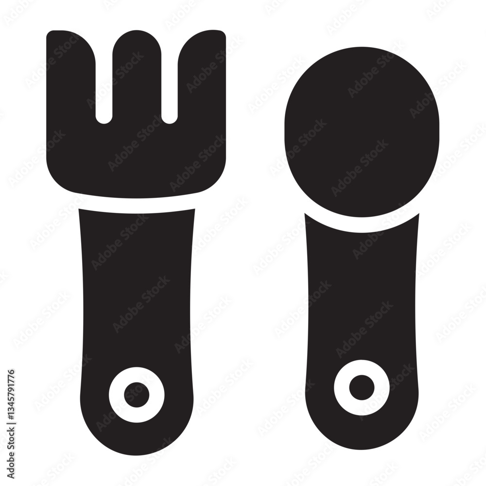 Fototapeta premium baby cutlery glyph icon