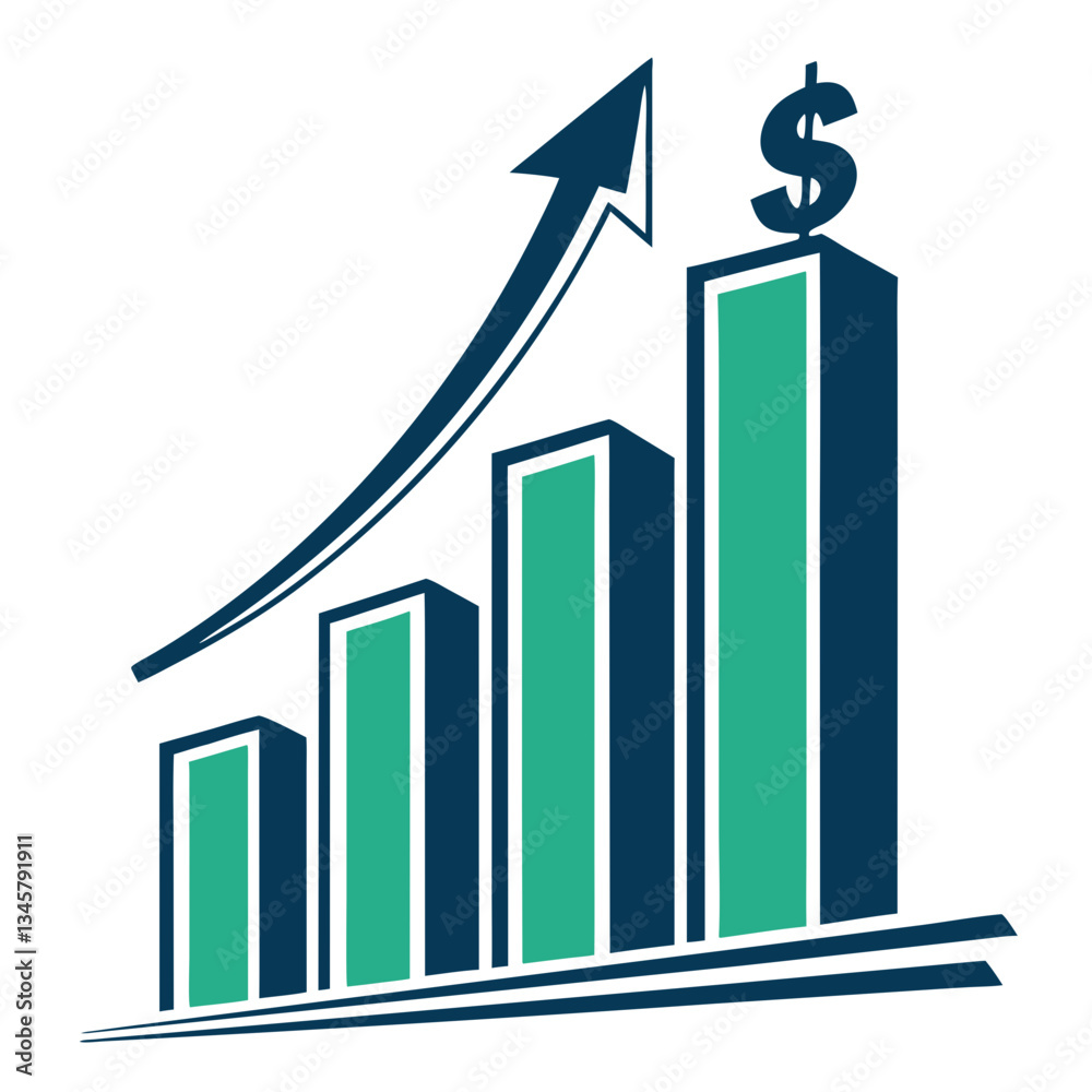Rising bar chart with dollar symbol for finance presentations, investment blogs, business growth reports and economic infographics
Rising bar chart with dollar symbol for finance presentations, investment blogs, business growth reports and economic infographics