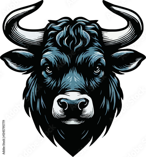 head bull vector colored ilustration on tranparant background.png