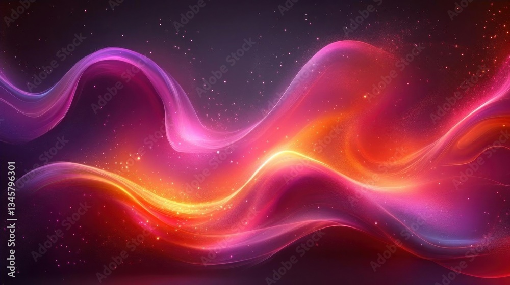 Fototapeta premium Abstract Cosmic Waves Vibrant Nebula Galaxy