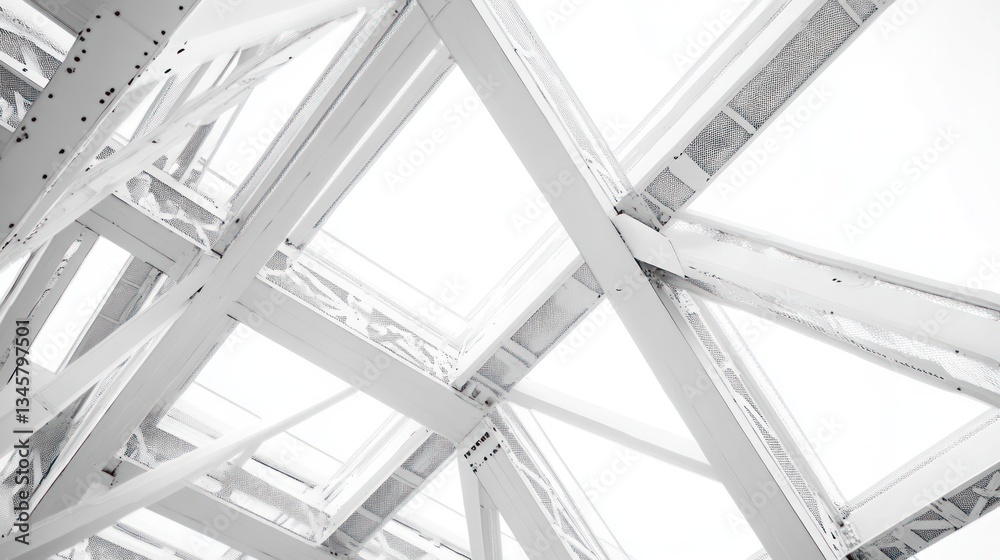 Obraz premium Abstract steel bridge support structure