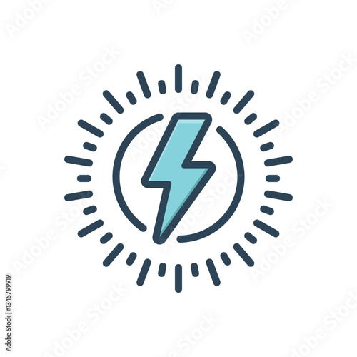 Color illustration icon for energy