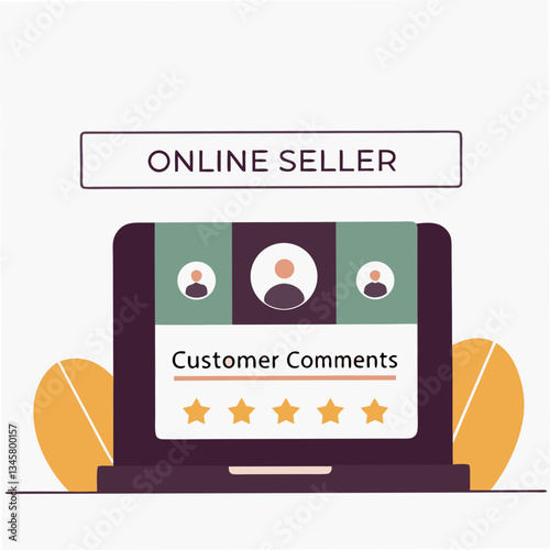 Online seller  live selling Roundish Flat Vector