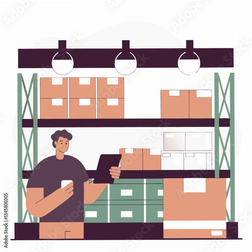 Online seller  live selling Roundish Flat Vector