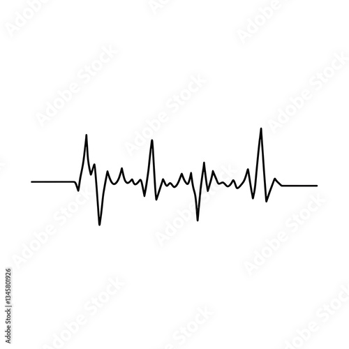 Black heartbeat line showing vital signs on white background