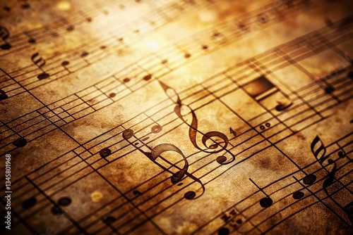 Wallpaper Mural Vintage Music Notes Clipart: Antique Sheet Music Background Torontodigital.ca