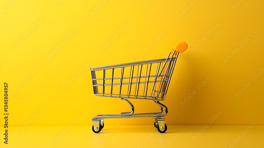 A Bright and Stylish Representation of an Isolated Empty Shopping Cart for Online Sales Promotions in a Vector Illustration Style A Bright and Stylish Representation of an Isolated Empty Shopping Cart for Online Sales Promotions in a Vector Illustration Style