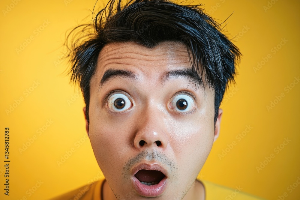 A person with a surprised expression, unknown context