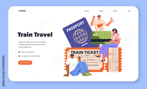 Train Travel. Flat Vector Illustration