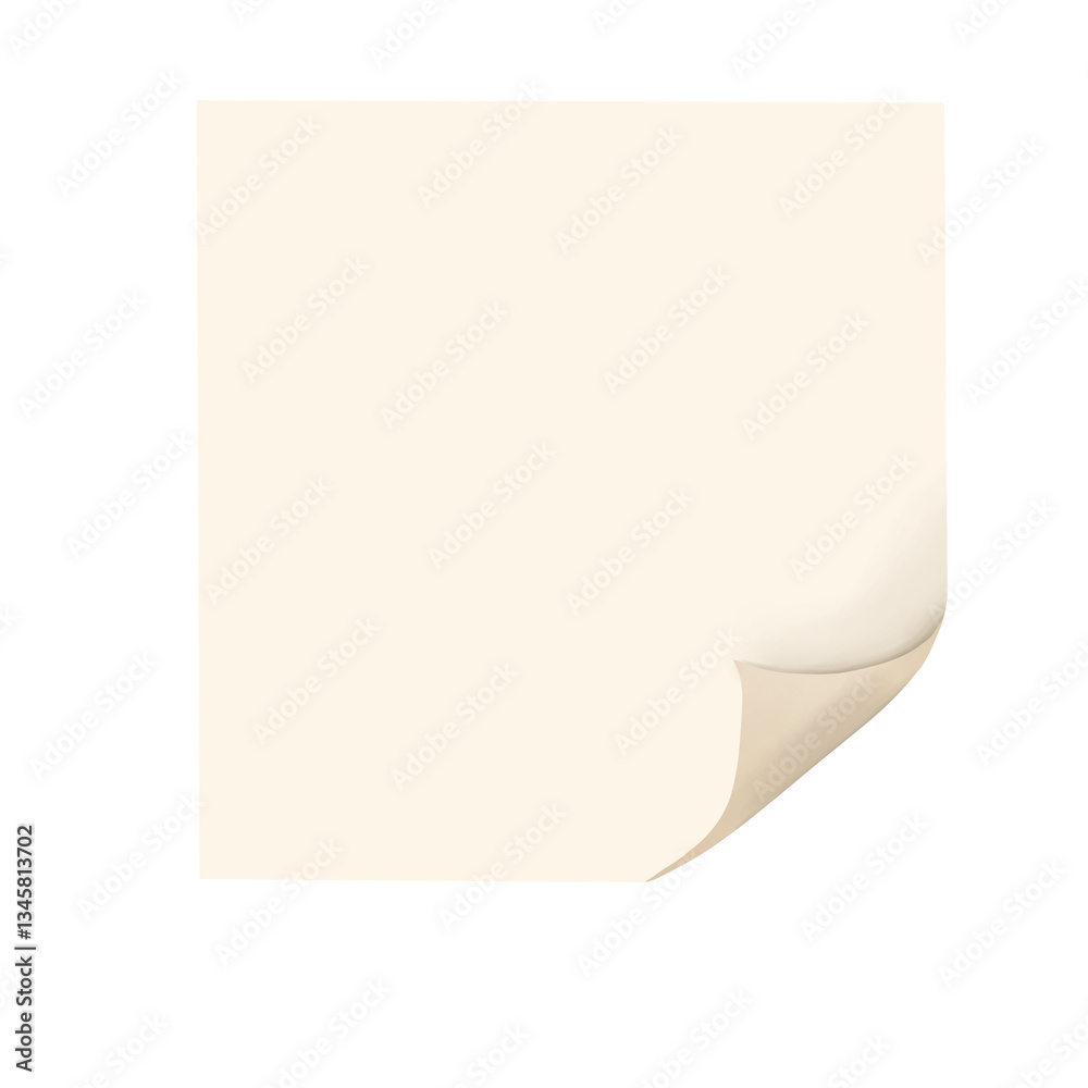 Curling Edge Cream Sticky Note Curling Edge Cream Sticky Note