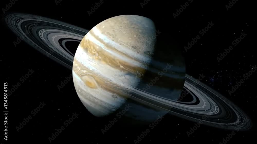 Animation depicting Jupiter and it's ring system.
