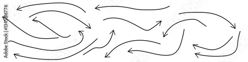 arrow icon set hand drawing
