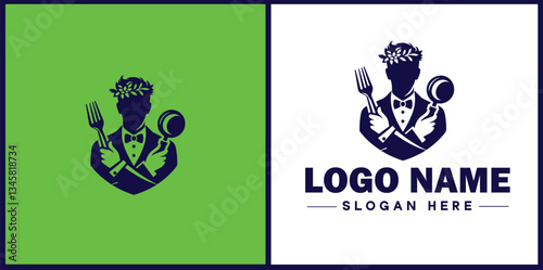 Wedding Catering icon Marriage reception catering Nuptial feast catering Bridal catering flat logo sign symbol editable vector