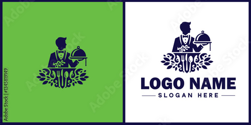 Wedding Catering icon Marriage reception catering Nuptial feast catering Bridal catering flat logo sign symbol editable vector