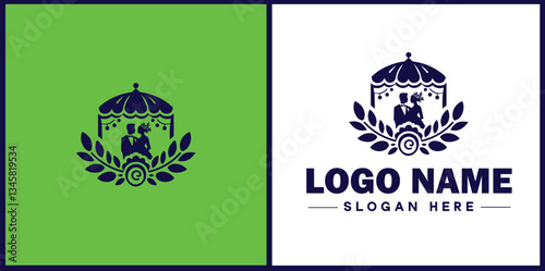 Wedding Catering icon Marriage reception catering Nuptial feast catering Bridal catering flat logo sign symbol editable vector