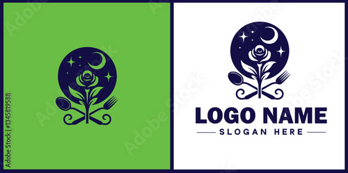 Wedding Catering icon Marriage reception catering Nuptial feast catering Bridal catering flat logo sign symbol editable vector