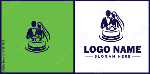 Wedding Catering icon Marriage reception catering Nuptial feast catering Bridal catering flat logo sign symbol editable vector