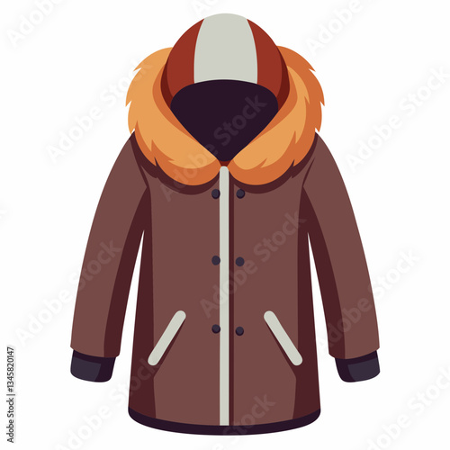 insulated winter coat with faux fur trim