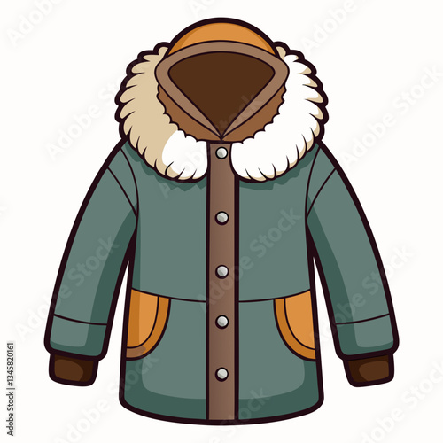 insulated winter coat with faux fur trim