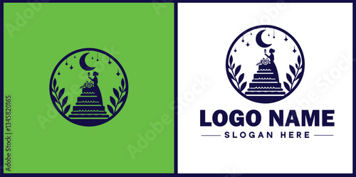 Wedding Catering icon Marriage reception catering Nuptial feast catering Bridal catering flat logo sign symbol editable vector