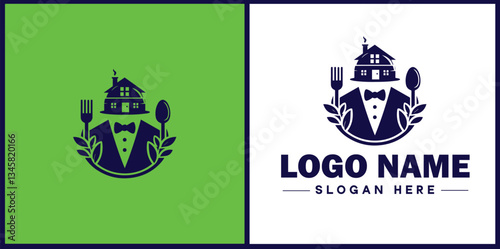Wedding Catering icon Marriage reception catering Nuptial feast catering Bridal catering flat logo sign symbol editable vector