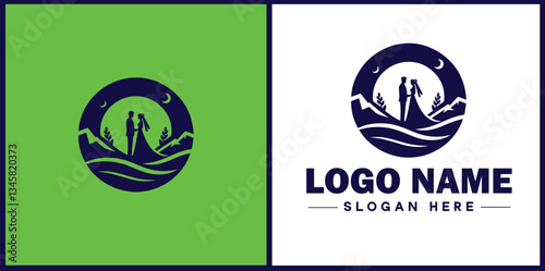 Wedding Catering icon Marriage reception catering Nuptial feast catering Bridal catering flat logo sign symbol editable vector