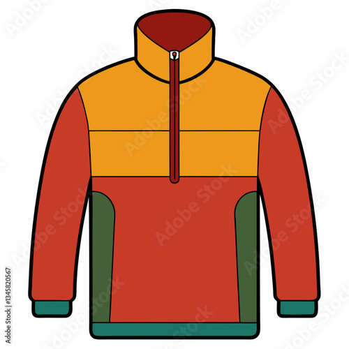 warm fleece pullover with half zip design