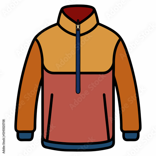 warm fleece pullover with half zip design