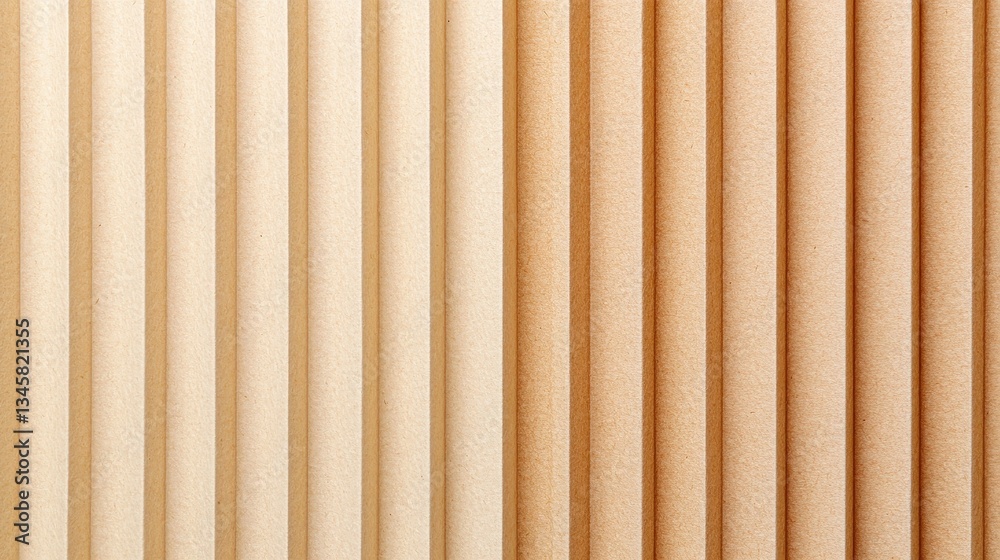 Obraz premium A close-up image showing vertical lines of varying colors, displaying a textured surface with light beige and warm brown tones.