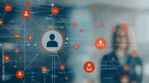 Diverse individuals engage with digital government services in a community center setting
