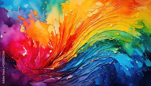 Wallpaper Mural Vibrant Rainbow Burst: An Expressive Abstract Painting Torontodigital.ca