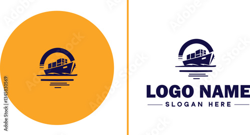 Freight Forwarding icon Cargo logistics Shipping brokerage Transport forwarding flat logo sign symbol editable vector