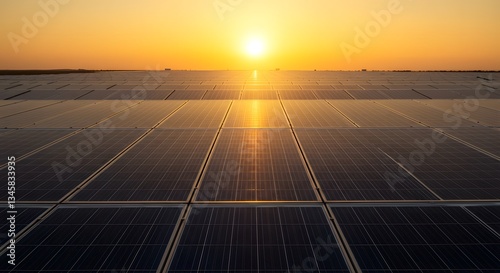 Wallpaper Mural Solar Panel Farm at Sunset Generating Clean Energy and Power Torontodigital.ca