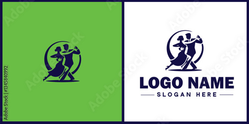 Tango Dance Studio icon Tango academy Tango school Tango center flat logo sign symbol editable vector