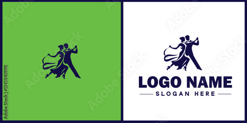 Tango Dance Studio icon Tango academy Tango school Tango center flat logo sign symbol editable vector