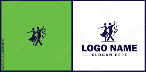 Tango Dance Studio icon Tango academy Tango school Tango center flat logo sign symbol editable vector