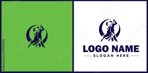 Tango Dance Studio icon Tango academy Tango school Tango center flat logo sign symbol editable vector