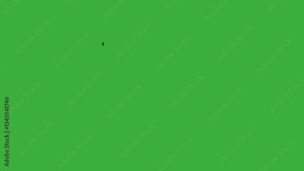 Animation cartoon video loop fire letter C on green screen background.