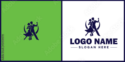Tango Dance Studio icon Tango academy Tango school Tango center flat logo sign symbol editable vector