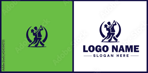Tango Dance Studio icon Tango academy Tango school Tango center flat logo sign symbol editable vector