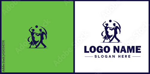 Tango Dance Studio icon Tango academy Tango school Tango center flat logo sign symbol editable vector