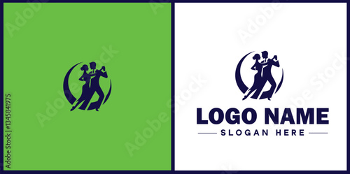 Tango Dance Studio icon Tango academy Tango school Tango center flat logo sign symbol editable vector