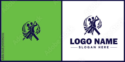 Obraz na płótnie Tango Dance Studio icon Tango academy Tango school Tango center flat logo sign symbol editable vector w salonie