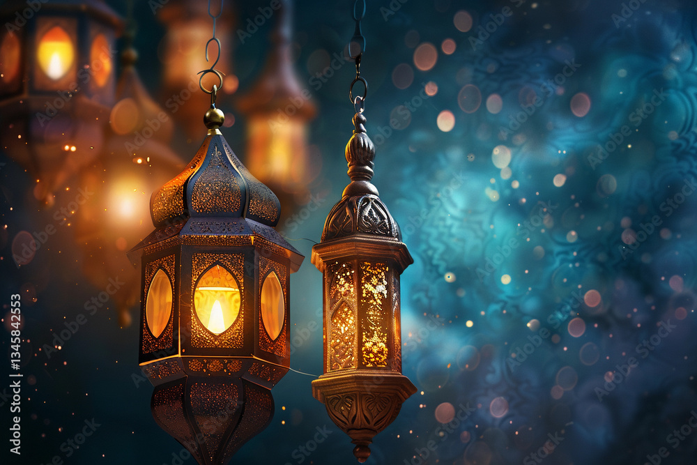 Beautiful greeting card with holiday composition for happy celebrate Ramadan, abstract vivid composition consists of fictional unreal fantastic vision on background Beautiful greeting card with holiday composition for happy celebrate Ramadan, abstract vivid composition consists of fictional unreal fantastic vision on background