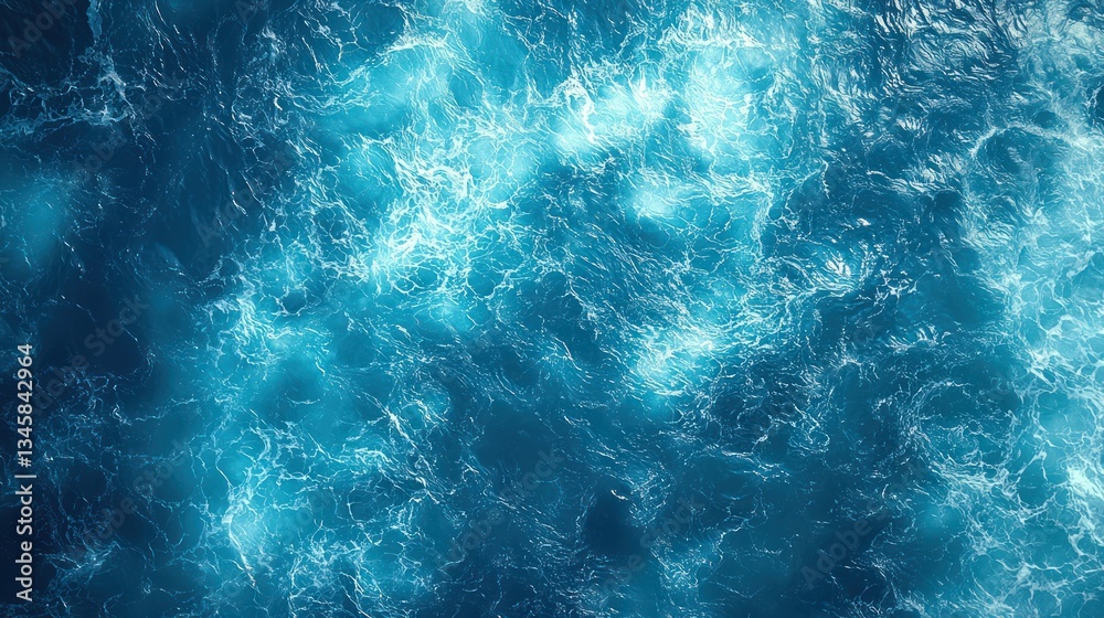 Fototapeta premium Azure ocean waves, top-down view